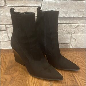 Kendall + Kylie Felicia Black Suede Pointed Mid-Calf Boots